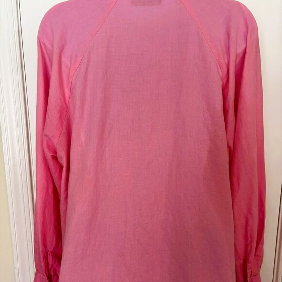 Zara Pink Linen Midi Buttoned dress sz S - Picture 5 of 8